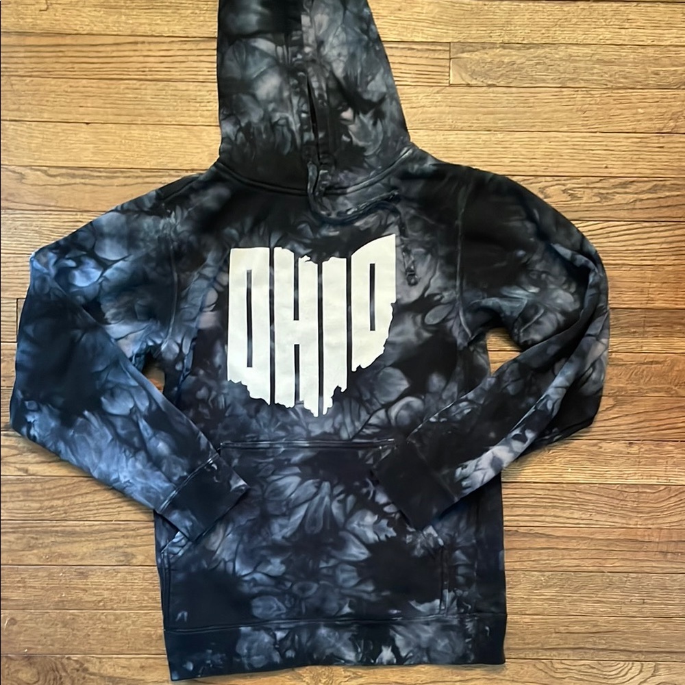 Ohio Tie-Dye Hoodie - Black and Gray
